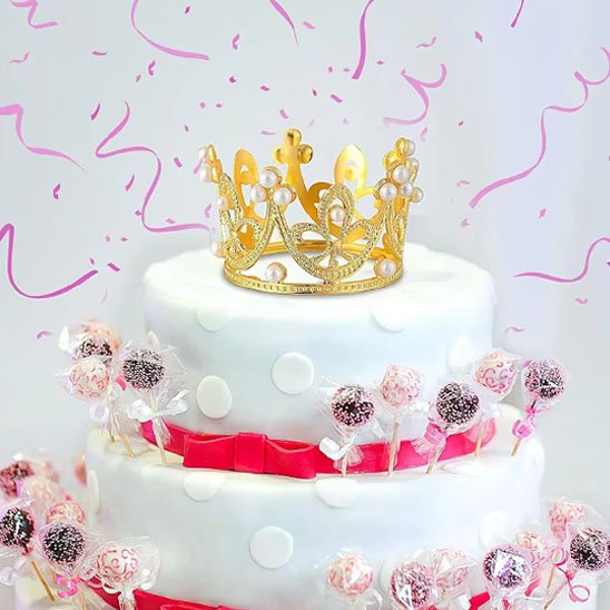Couronne en or sur Decoration gateau 