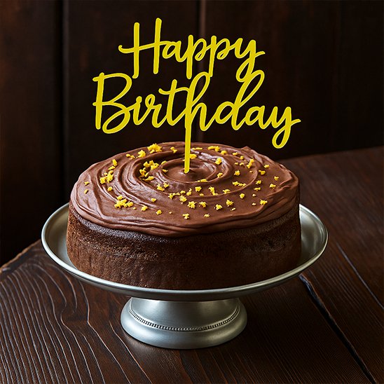 Decoration gateau anniversaire avec acrylique jaune