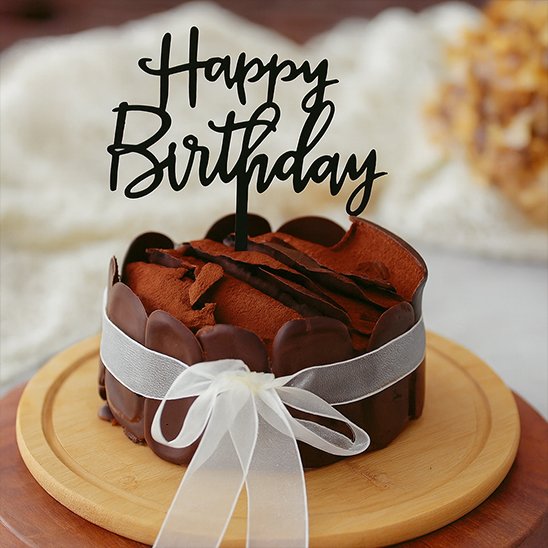 Decoration gateau anniversaire avec acrylique Noir