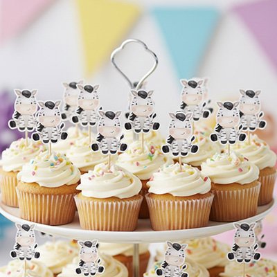 Décoration gateau anniversaire  avec motif Zebres