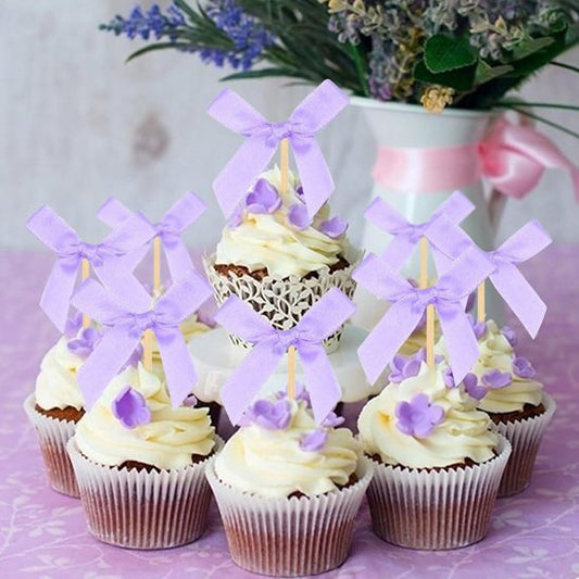 Decoration gateau anniversaire avec ruban satiné Violet