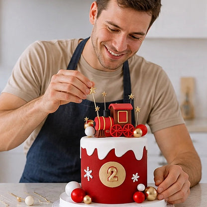 Décoration gateau anniversaire rouge par l'homme