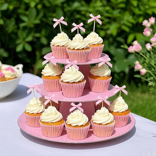 Decoration gateau anniversaire ruban satiné rose