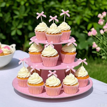 Decoration gateau anniversaire ruban satiné rose