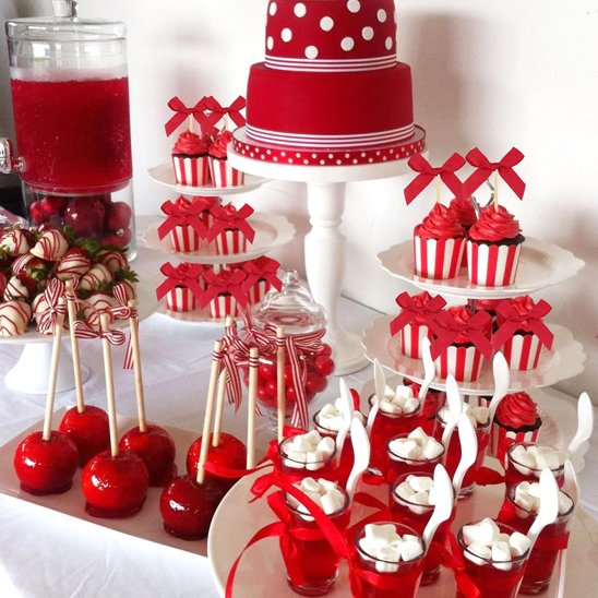Decoration gateau anniversaire  ruban satiné Rouge