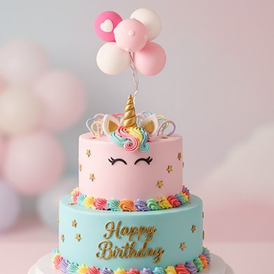 Décoration gateau avec ballons roses