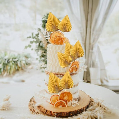 Decoration gateau avec lance de palmiers or