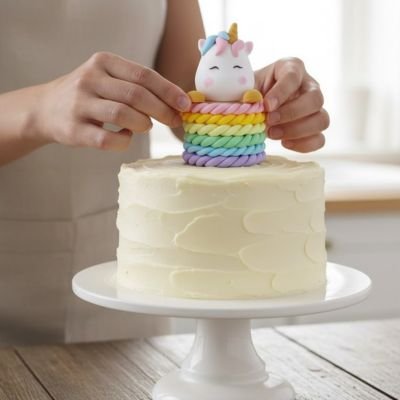 Décoration gateau  avec Licorne ailée