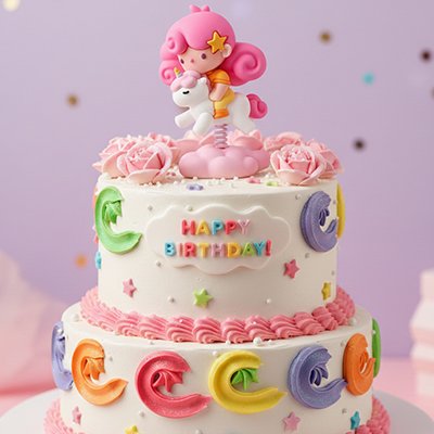 Décoration gateau  avec motif cheval fille