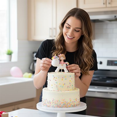 Décoration gateau  avec motif dessin animé fille