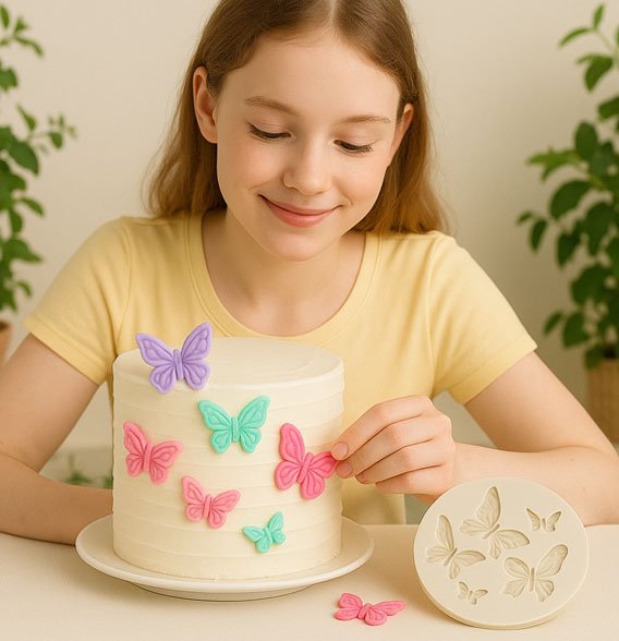 Décoration Gâteau réalisé avec Moules en silicone​  avec motifs papillons