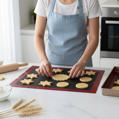  Différentes formes biscuits sur Tapis de cuisson