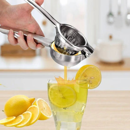  Extraction jus citron dans le verre avec Presse agrume