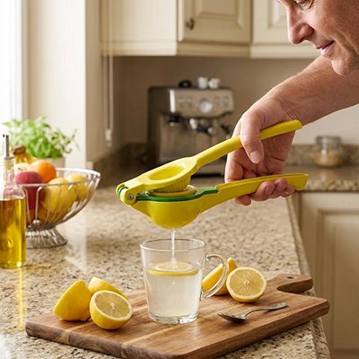  Extraction jus citron Presse agrumes jaune-vert