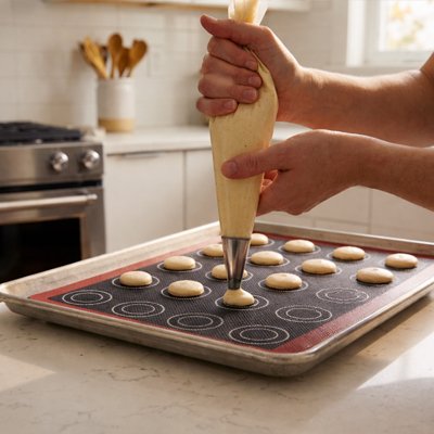 Macarons sur Tapis de cuisson face double