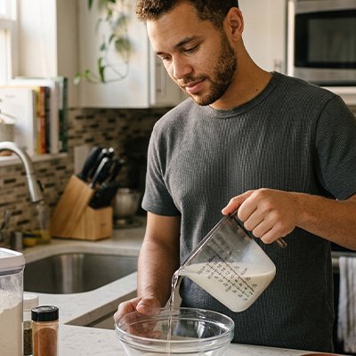 Mesure  eau avec Verre doseur 