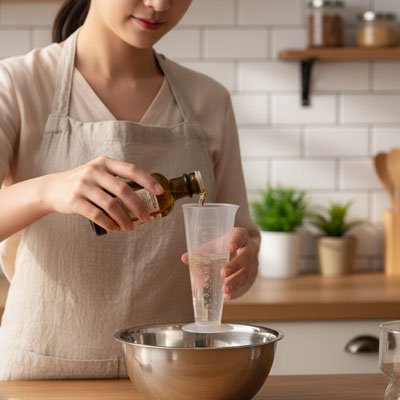  Mesure ingrédient liquide avec Verre doseur 