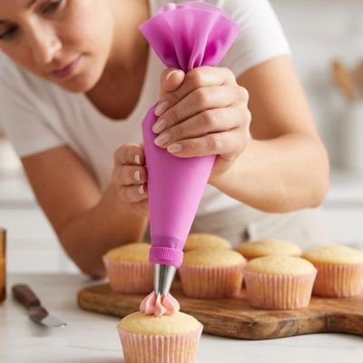 Motif décorstif muffin avec Poche à douille