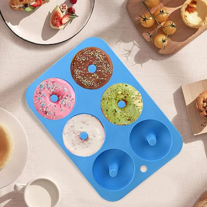 Moule à gateau en silicone  bleu avec donuts