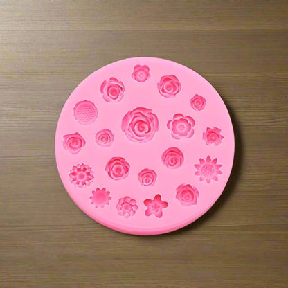 Moule pour Chocolat - FlowersSiliconeMold - Rond - Pâtisserie appétissante