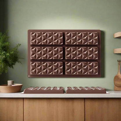 Moule Pour Tablette Chocolat - SiliconeChocolateBarMold™ - Marron - Pâtisserie appétissante
