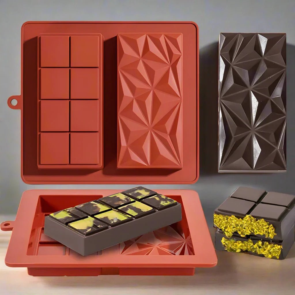 Moule Pour Tablette Chocolat - SiliconeChocolateBarMold™ - Rouge - Pâtisserie appétissante