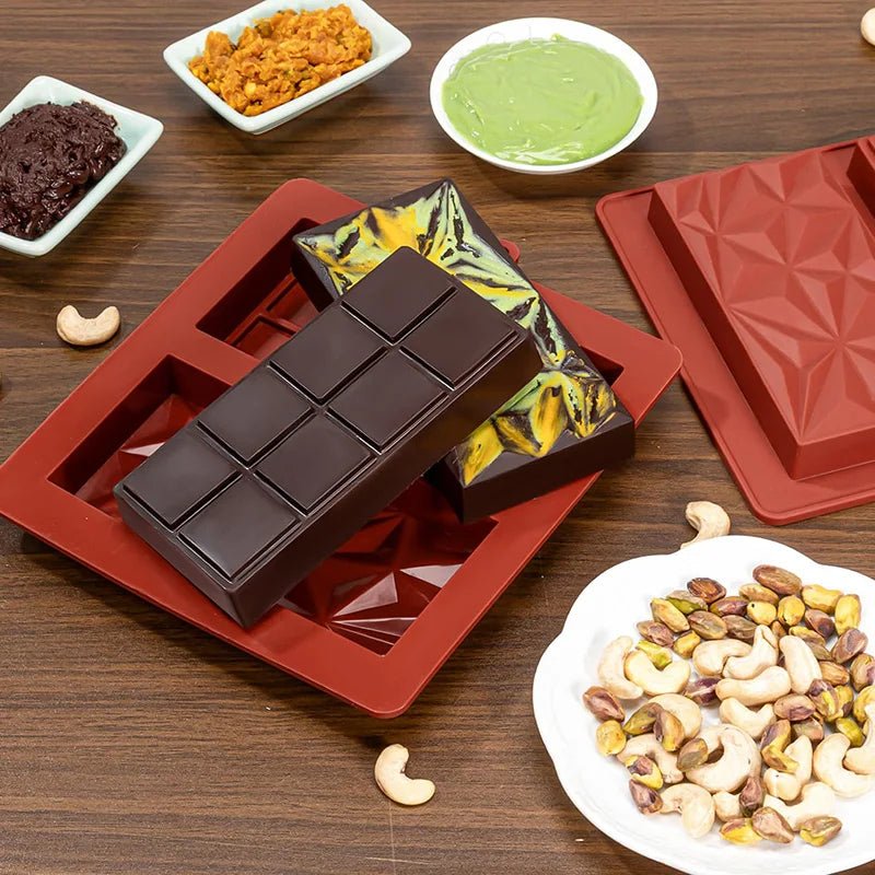 Moule Pour Tablette Chocolat - SiliconeChocolateBarMold™ - Rouge - Pâtisserie appétissante