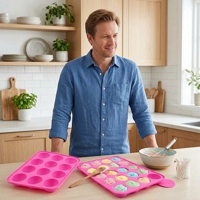 Moule silicone 20 cavités repli de préparation gâteau 