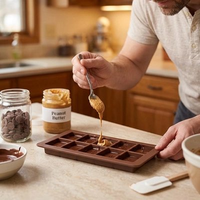 Moule tablette chocolat   Garniture chocolat du beurre d'arachide