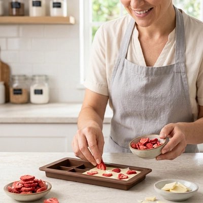 Moule tablette chocolat  Garniture préparation de fraises
