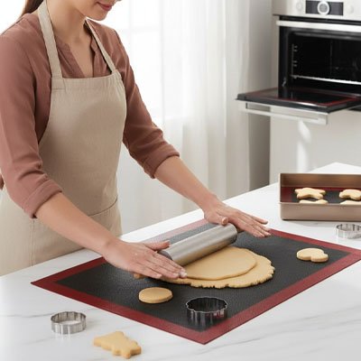 Pétrissage de pâte sur Tapis de cuisson