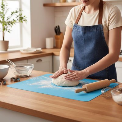  Pétrissage sur Tapis de cuisson Bleu foncé