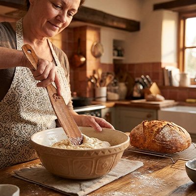  Préparation pâte avec Spatule en bois