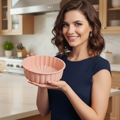 Présentation de Moule à gâteau silicone rose