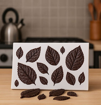 Présentation  de Moules en silicone​ en forme de feuille couleur brune