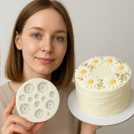 Présentation gâteau fait avec Moules en silicone​ 