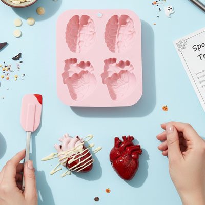  Réalisation Bonbons coeur et cerveau  avec Moules en silicone 