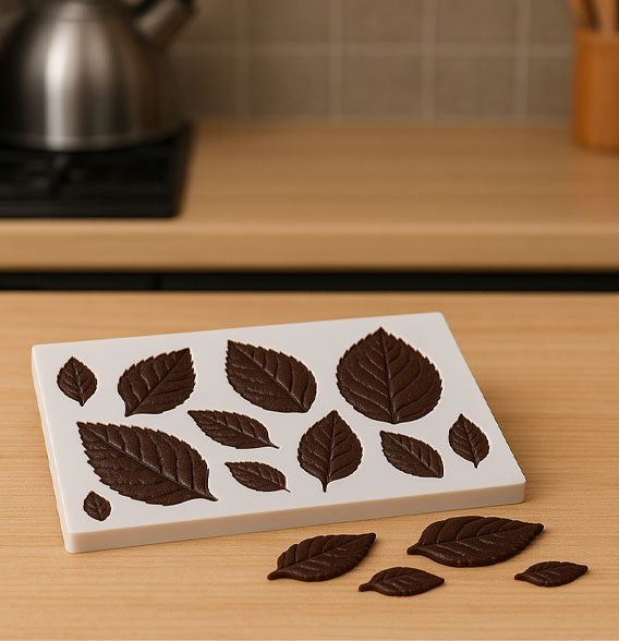 Réalisation de chocolats en forme de feuilles avec Moules en silicone​ 