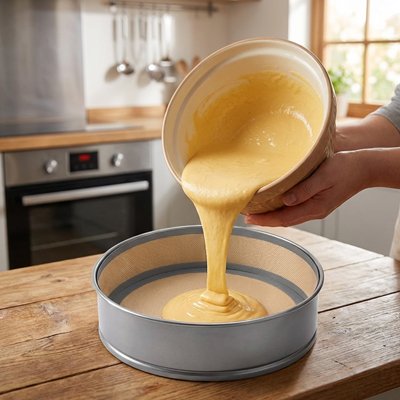 Remplissade Tapis de cuisson avec pâte à gâteau